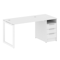 Metal System Quattro Р. ст. с тумбой на О-образном м/к 50БО.РС-СТП-1.2 Акация/Антрацит металл 1612*720*750