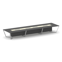 Стол для переговоров прямоугольный Steel Meet KM-PR.B.SP-18 / Тиквуд Светлый – Графит Глянец – Металл Серый / 6000×1600×750 Стол для переговоров прямоугольный Steel Meet KM-PR.B.SP-18 / Тиквуд Светлый – Графит Глянец – Металл Серый / 6000×1600×750
