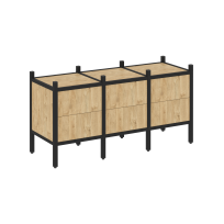 Loft Прямой стеллаж наборный VR.L-06 Тиквуд тёмный/Белый металл 1278×446×636 Loft Прямой стеллаж наборный VR.L-06 Тиквуд тёмный/Белый металл 1278×446×636