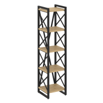 Loft Стеллаж на регулируемых опорах-5 полок VR.L-MST.O-5.4 Тиквуд тёмный/Чёрный металл 400×400×1650 Loft Стеллаж на регулируемых опорах-5 полок VR.L-MST.O-5.4 Тиквуд тёмный/Чёрный металл 400×400×1650